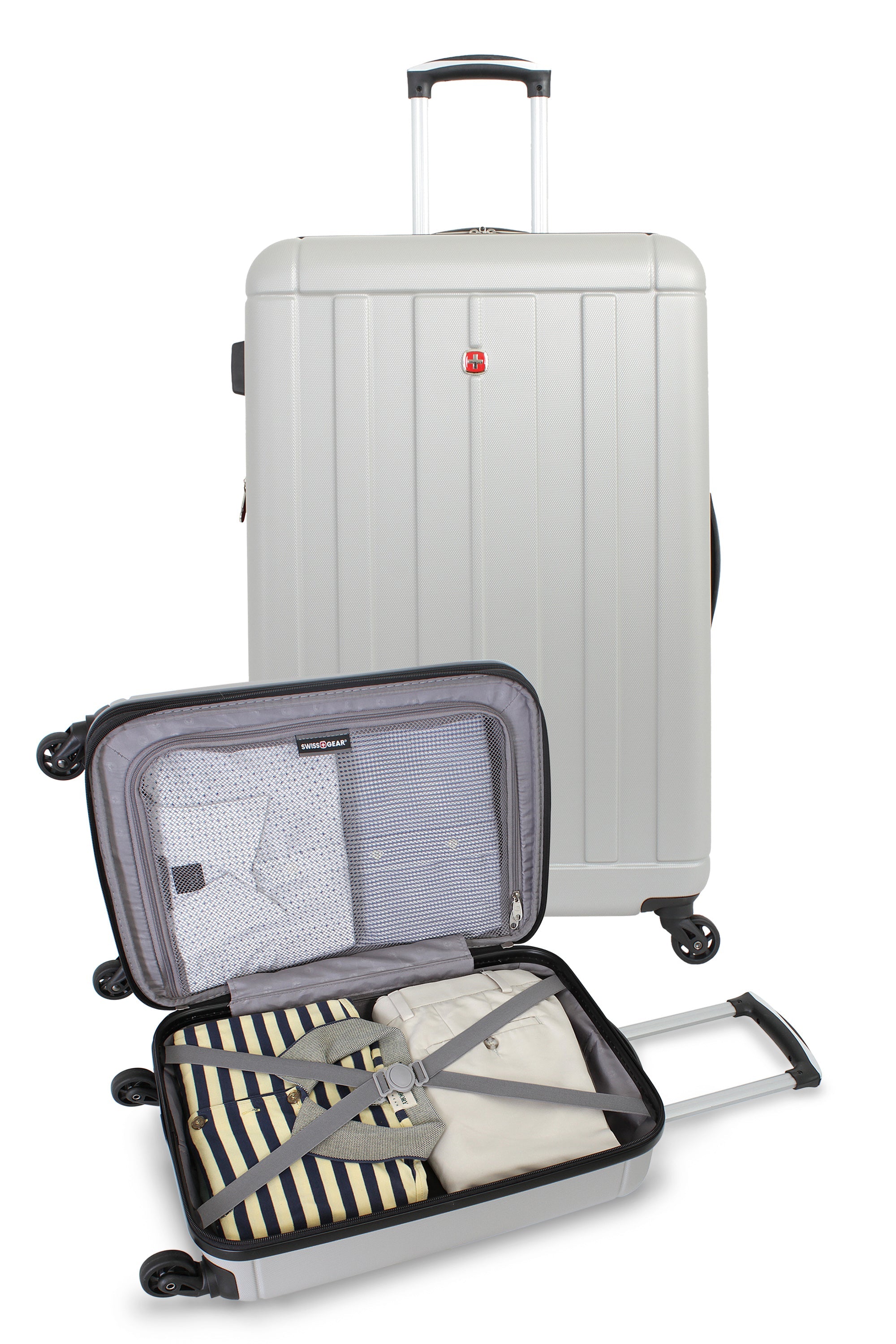 Swissgear 6297 Expandable Hardside Spinner Luggage Zippered divider pocket 