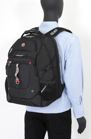 Swissgear 6968 ScanSmart Laptop Backpack - Ergonomically contoured, padded shoulder straps with built-in suspension