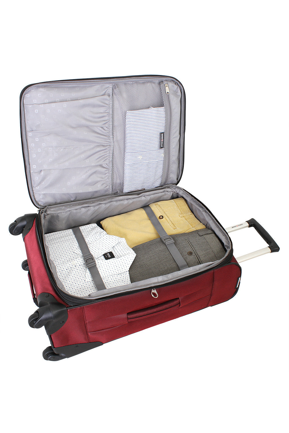 Swissgear 7211 Expandable Spinner Luggage Adjustable clothing tie-down straps