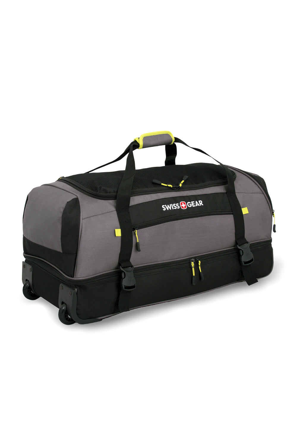 Swissgear 7261 30” Rolling Drop Bottom Duffel Bag Padded top handle and webbing shoulder straps
