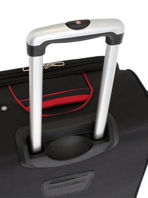 Swissgear 7317 Expandable Spinner Luggage Aluminum, push button locking telescopic handle