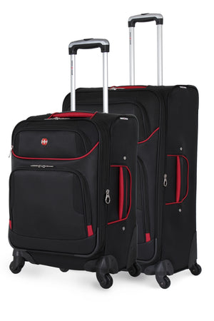 Swissgear 7317 Expandable 2pc Spinner Luggage Set - Black Set