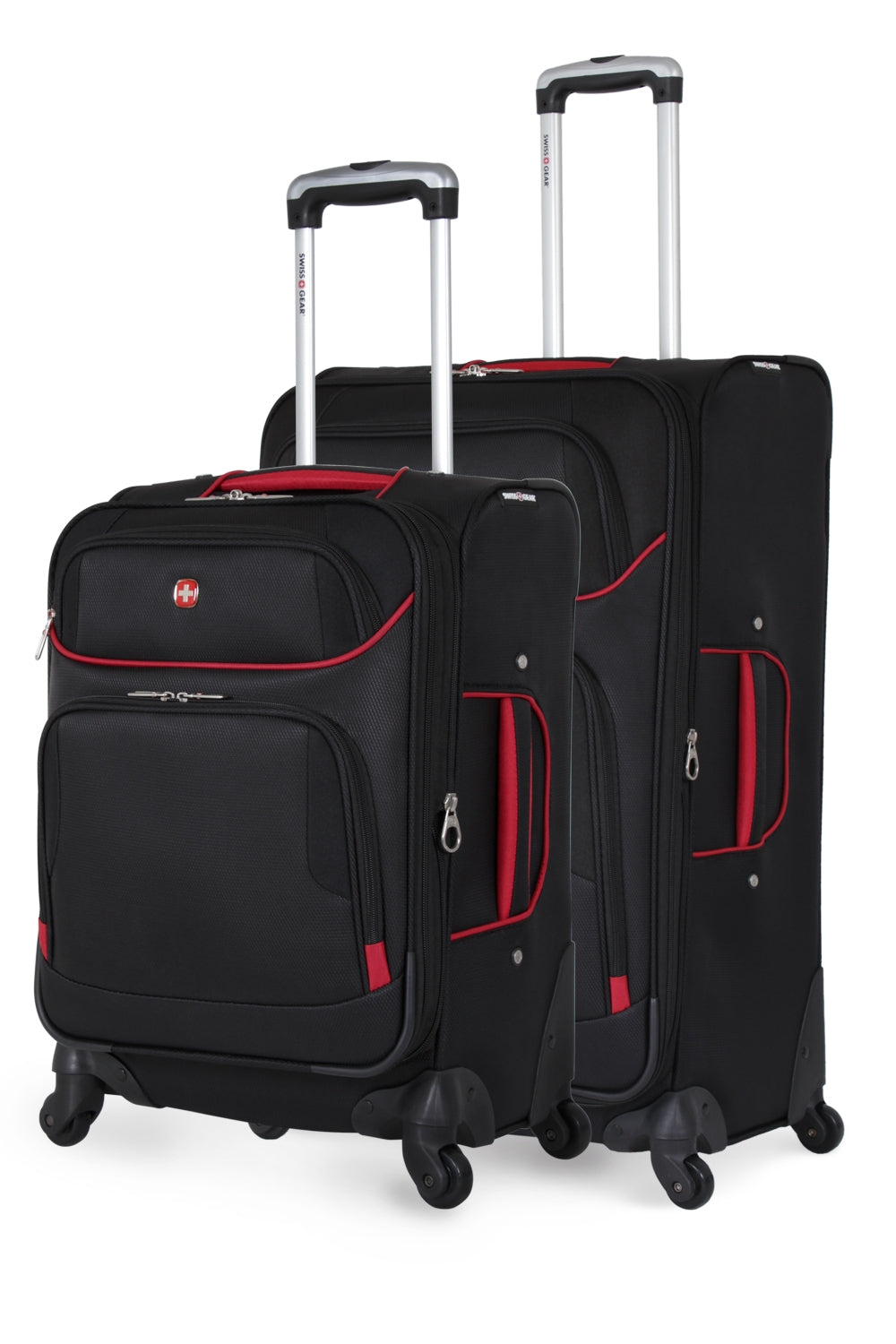 Swissgear 7317 Expandable 2pc Spinner Luggage Set - Black Set
