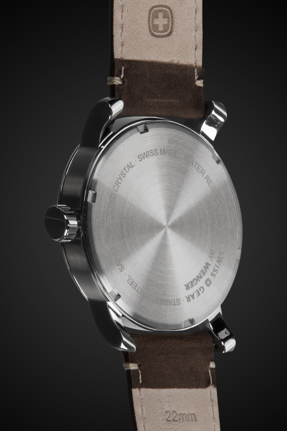 SWISSGEAR Legacy Swiss Watch - Silver/With/Cream/Dial/Dark/Brown/Strap - 05