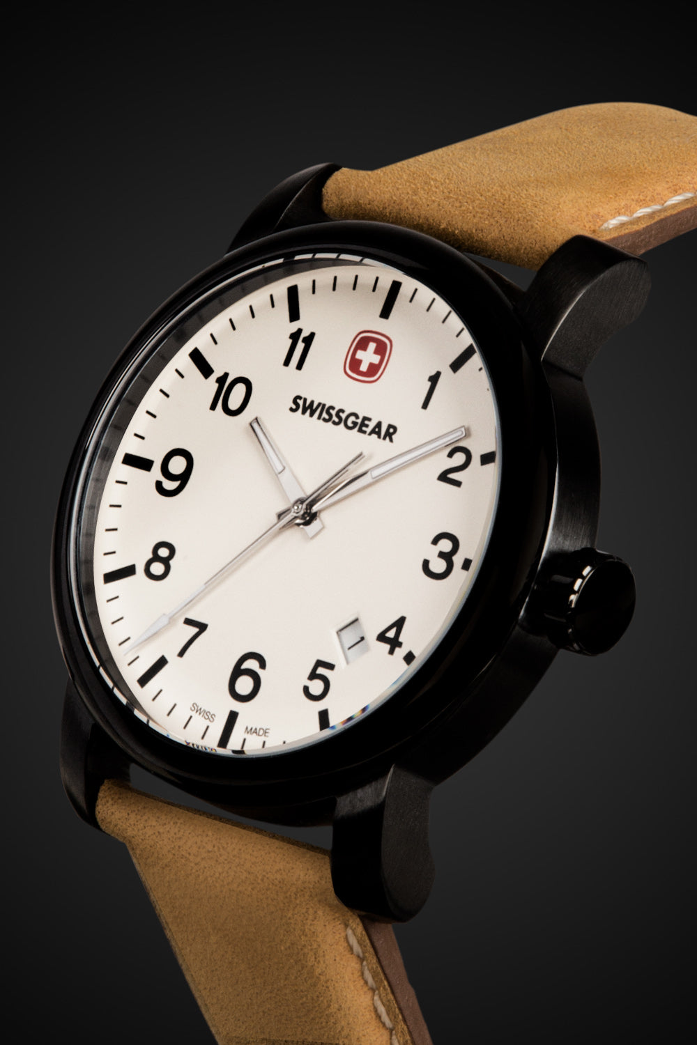 SWISSGEAR Legacy Swiss Watch - Black/With/Cream/Dial/Light/Brown/Strap - 03
