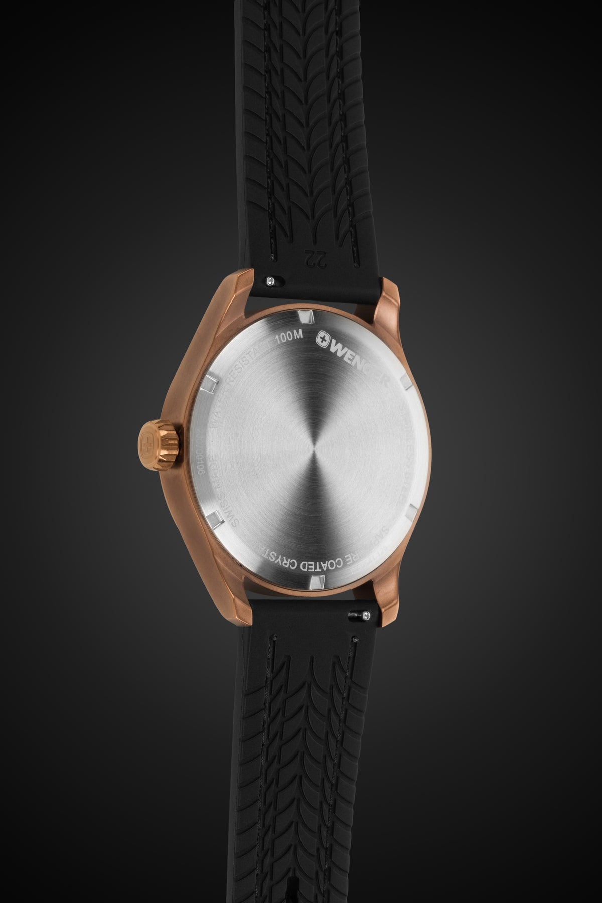 Wenger Terragraph Watch - Bronze with Black Dial and Black Silicone Strap