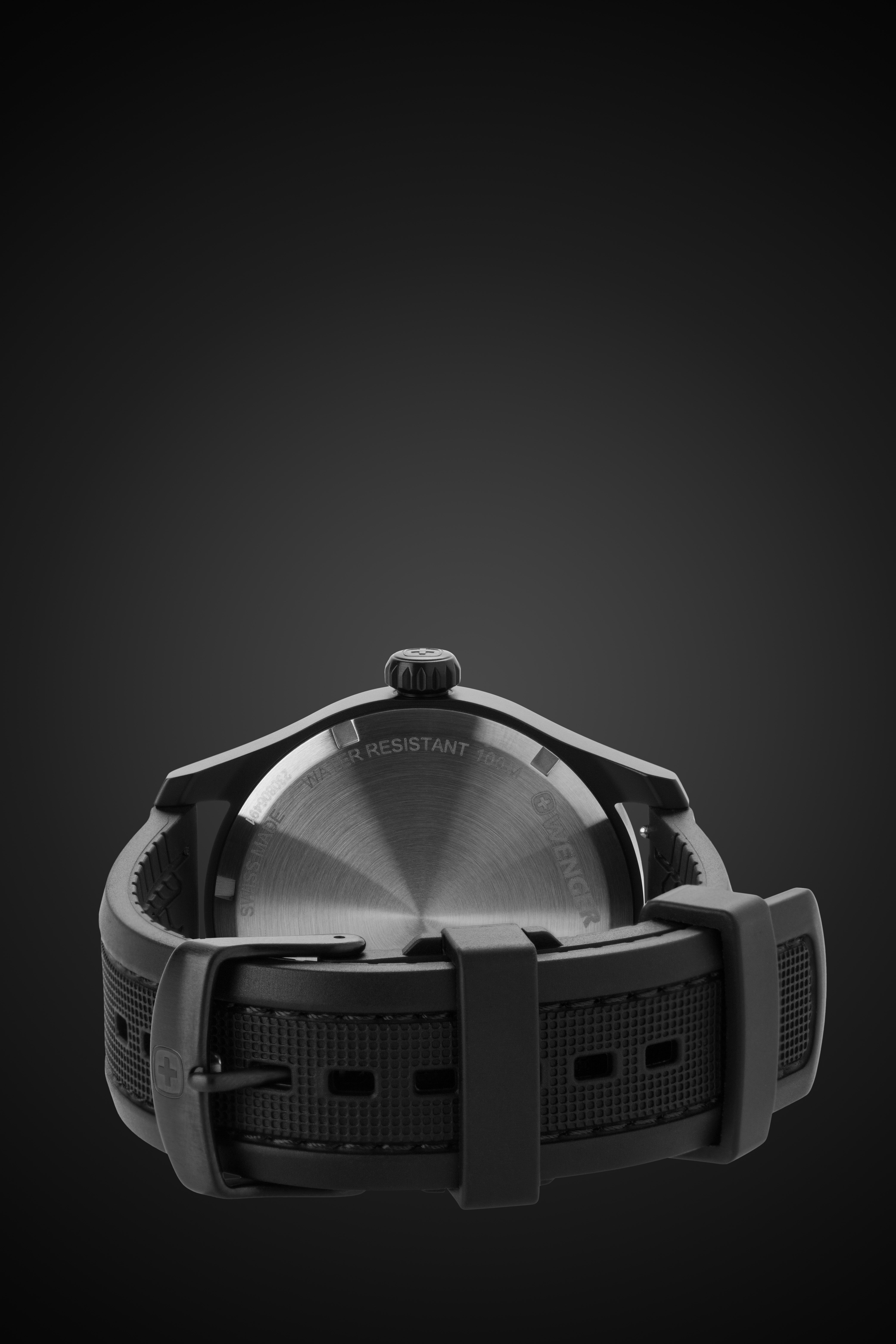 Wenger Terragraph Watch - Black with Black Dial and Black Silicone Strap