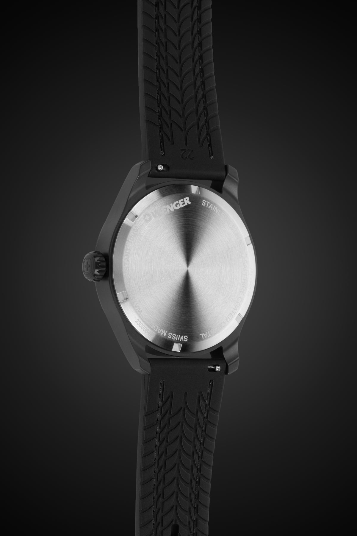 Wenger Terragraph Watch - Black with Black Dial and Black Silicone Strap