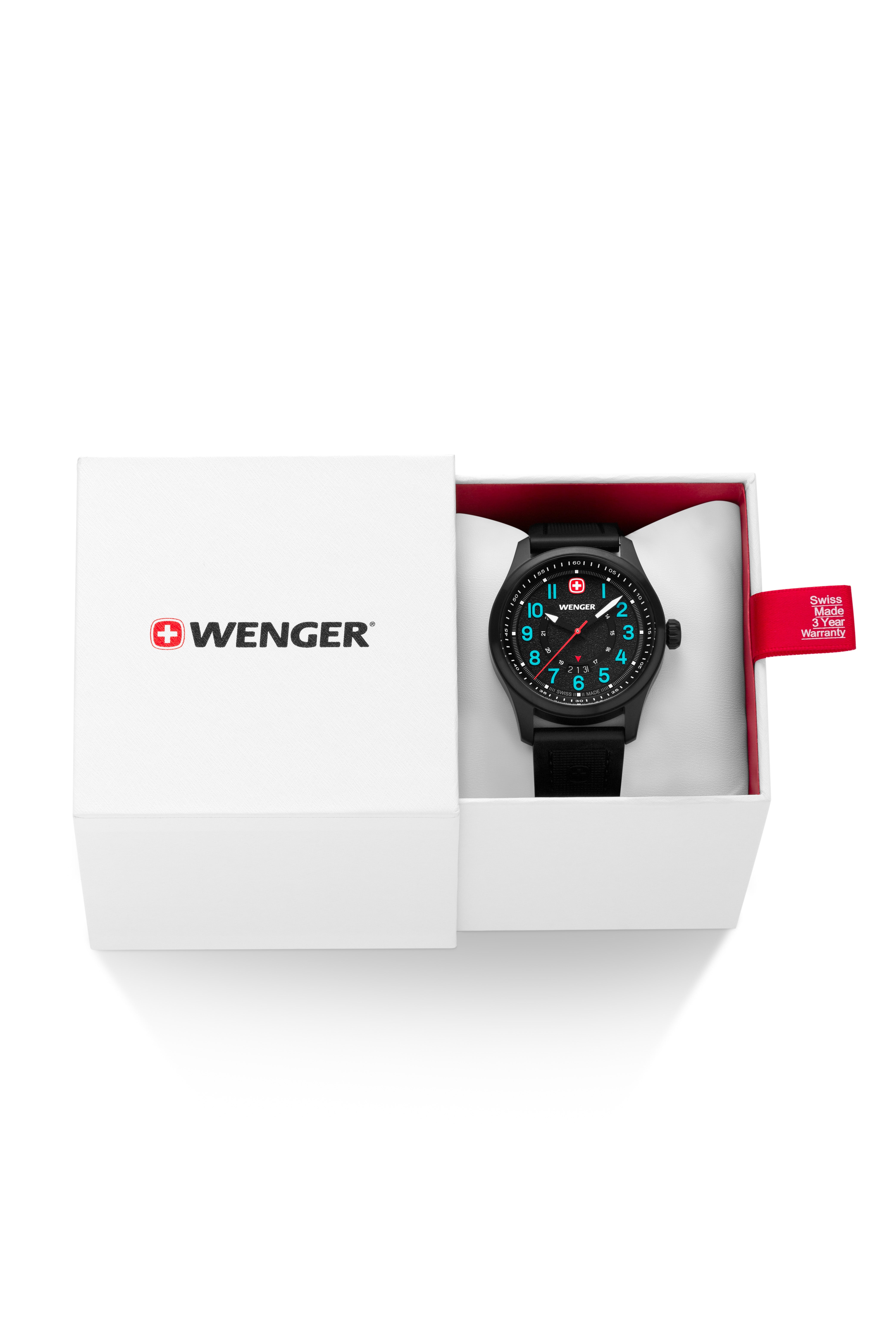 Wenger Terragraph Watch - Black with Black Dial and Black Silicone Strap