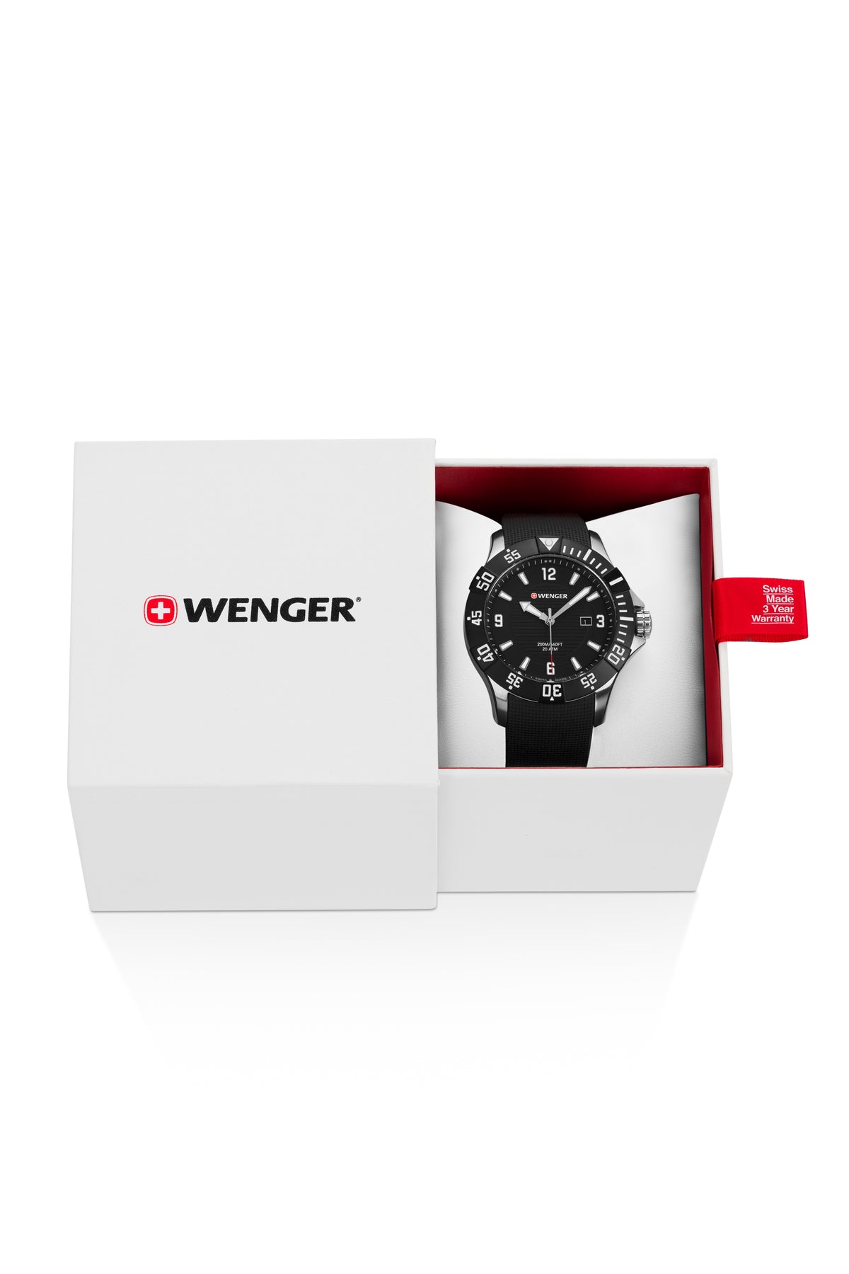 Wenger Seaforce Swiss Watch in Black with Black Dial and Black Silicone Strap