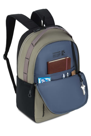 Wenger Versa 16 inch Laptop Backpack - Sage Essentials organizer compartment includes two elastic mesh pockets, elastic pen loops, a slip-in pocket for a folder or notebook, plus an integrated lanyard for attaching keys or a fob to.