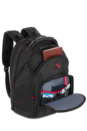 Wenger Synergy 16 inch Laptop Backpack - Black - Essentials organizer keeps power cords, chargers and business cards neat and accessible
