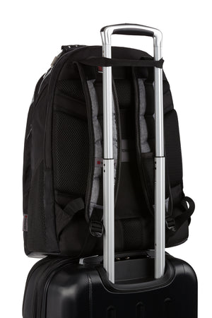 Wenger Ibex 17 inch Laptop Backpack - Pass-Thru trolley sleeve slides over the handle of wheeled luggage for easy travel with multiple bags