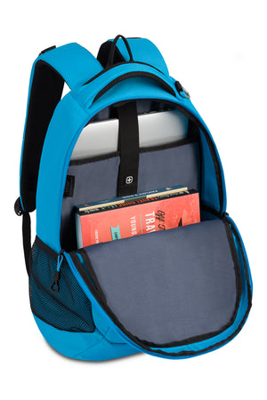 Wenger Sprint Laptop Backpack Roomy main compartment has a padded pocket with securing strap to protect laptops up to 16”