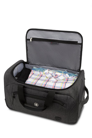Wenger Urban Tourist Rolling Duffel - Dark Gray Heather Large storage compartment with integrated, zippered wet bag separates and protects contents