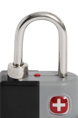 SWISSGEAR Deluxe TSA Combination Lock - Black Rugged plastic body with steel shank