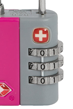 Swissgear Deluxe TSA Combination Lock - Pink 3-dial customizable design