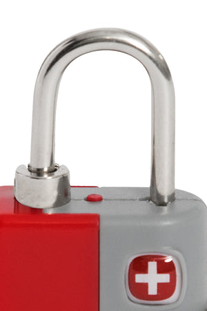 Swissgear Deluxe TSA Combination Lock - Red Rugged plastic body with steel shank