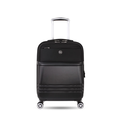 Swissgear 7635 18 Expandable Hybrid Business Carry On Spinner Luggage - Black