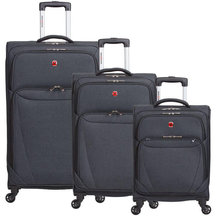 SWISSGEAR 2140 EXPANDABLE SPINNER LUGGAGE 3PC SET- GRAY HEATHER